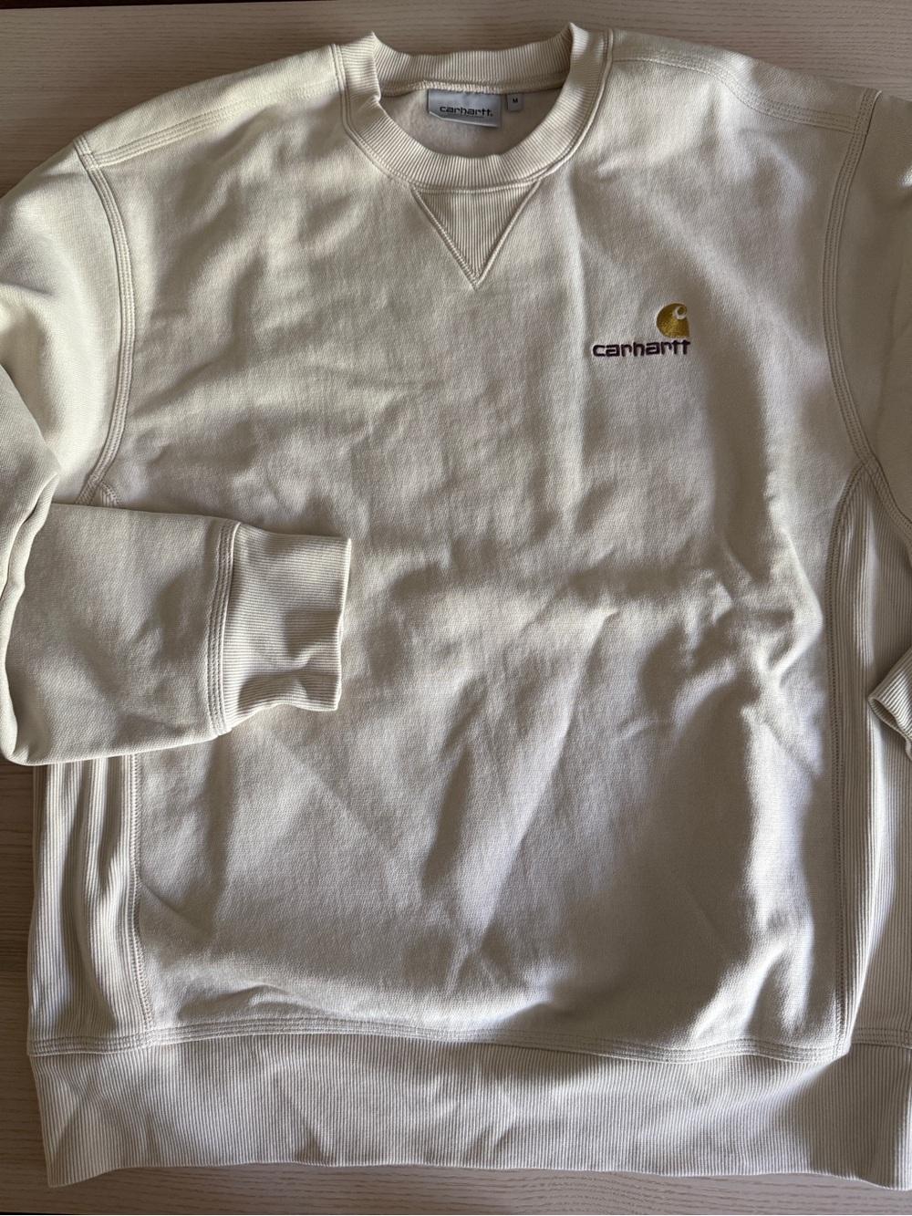 Carhartt WIP American Script Men’s Cream Crewneck Sweatshirt